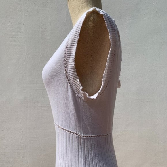 CHANEL CC Cat White Cotton Sleeveless Top, French 38, American Size 8, HTF, Luxe - Picture 4 of 8